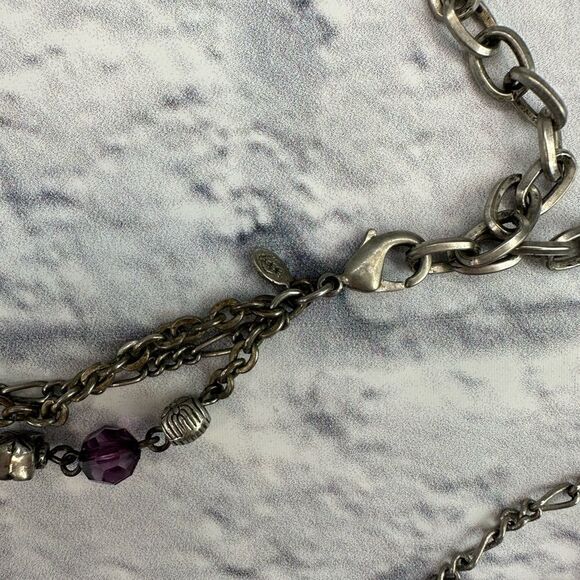 Premier Designs Passionista Antique Silver with Purple Beads Necklace - Picture 4 of 5